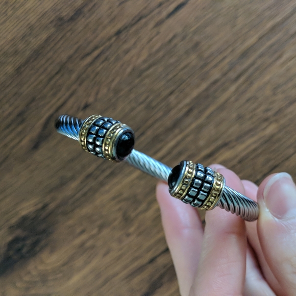 Twisted cable bangle cuff bracelet luxe - Picture 2 of 3